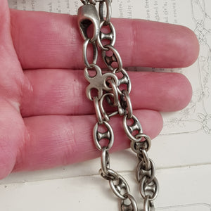Russian Silver Naval Officers Double Albert Pocket Watch Chain Antique Circa 1910