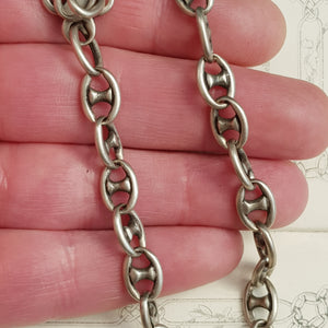 Russian Silver Naval Officers Double Albert Pocket Watch Chain Antique Circa 1910
