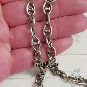 Russian Silver Naval Officers Double Albert Pocket Watch Chain Antique Circa 1910