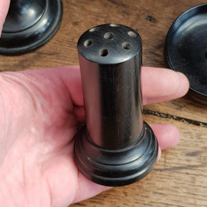 Solid Ebony Dressing Table Suite Candlesticks/Hat Pin Stand/Ring Tree/Glove Stretchers/Jewellery Stand Antique Circa 1900