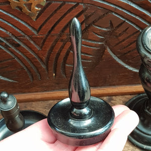 Solid Ebony Dressing Table Suite Candlesticks/Hat Pin Stand/Ring Tree/Glove Stretchers/Jewellery Stand Antique Circa 1900