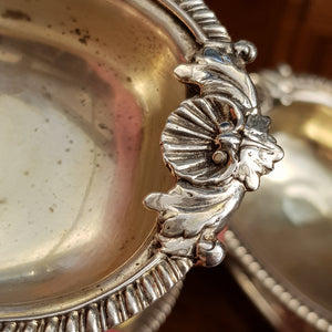 Rare Sterling Silver Set Of x4 Shelled Oak Leaf Trencher Salts Antique Georgian Circa 1811