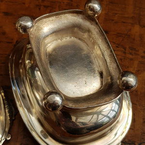 Rare Sterling Silver Set Of x4 Shelled Oak Leaf Trencher Salts Antique Georgian Circa 1811