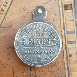 Rare Sterling Silver Jewellers Advertising Finger Ring Sizer Bravington's Antique Circa 1920's