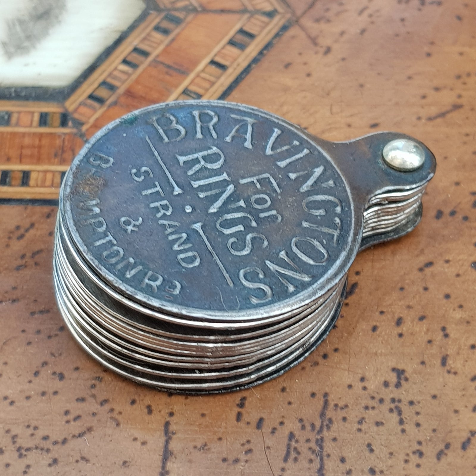 Rare Sterling Silver Jewellers Advertising Finger Ring Sizer Bravington's Antique Circa 1920's