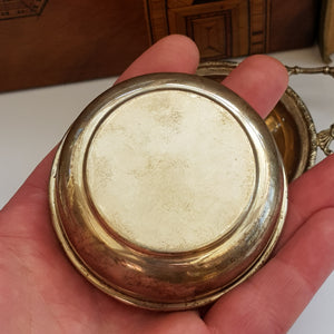 Sterling Silver Ornate Tea Strainer With Drip Bowl Vintage Birmingham circa 1962