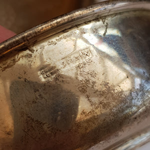 Sterling Silver Ornate Tea Strainer With Drip Bowl Vintage Birmingham circa 1962
