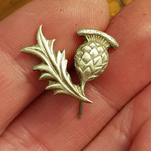 Sterling Silver Pair Of Hook Earrings As Scottish Thistles Antique circa 1910