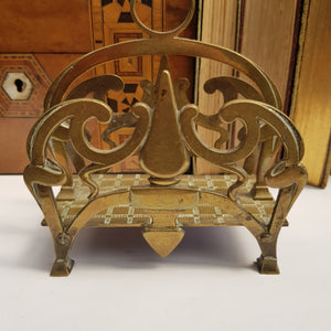 Hand Made Brass Ornate Letters Rack Antique Arts & Crafts Circa 1900