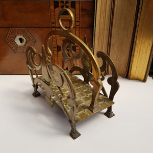 Hand Made Brass Ornate Letters Rack Antique Arts & Crafts Circa 1900