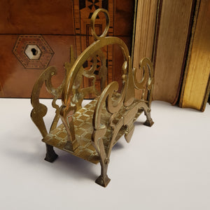 Hand Made Brass Ornate Letters Rack Antique Arts & Crafts Circa 1900