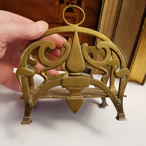 Hand Made Brass Ornate Letters Rack Antique Arts & Crafts Circa 1900