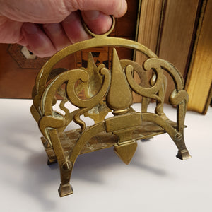 Hand Made Brass Ornate Letters Rack Antique Arts & Crafts Circa 1900