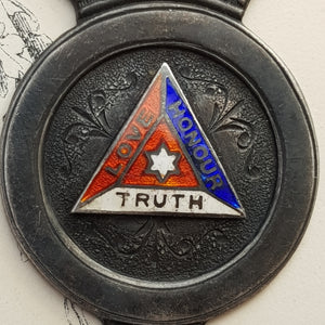 Sterling Silver Enamel Cadet Singing Prize Medal Named Antique Birmingham Circa 1925