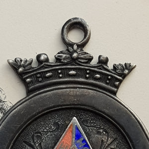 Sterling Silver Enamel Cadet Singing Prize Medal Named Antique Birmingham Circa 1925