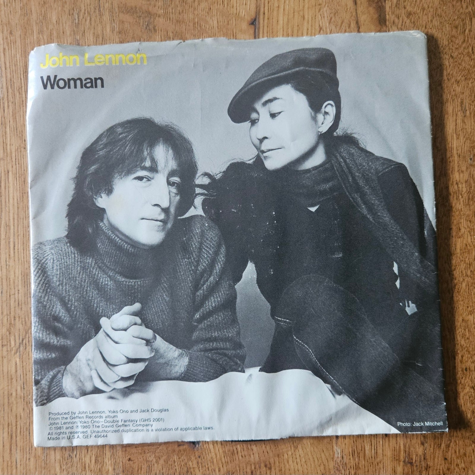 Woman and Beautiful Boys by John Lennon Single Vinyl Record Vintage 1980
