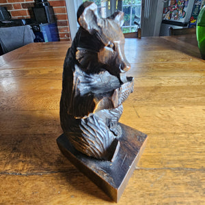 Carved Black Forest Bear Figure Vintage Art Deco c1920