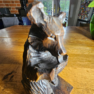 Carved Black Forest Bear Figure Vintage Art Deco c1920