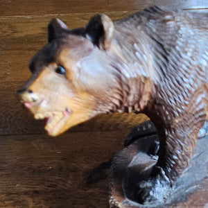 Carved Black Forest Bear Figure with Coin or Pin Tray Antique Victorian c1890