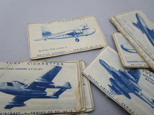 60 Turf Cigarette Tobacco Cards British Aircraft Vintage Mid Century c1953