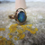 9 Ct Gold Black Opal Triplet Ring U.K. Size O Vintage c1990