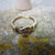 9 Ct Gold Diamond Set Fede Ring U.K. Size R Vintage 1980