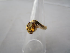 9K Yellow Gold And Citrine Twist Ring Sheffield 2001
