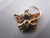 9k Gold Ruby And Seed Pearl Dangling Butterfly Earrings Vintage Birmingham 1985