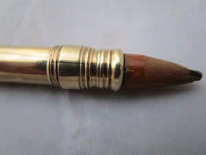 9k Gold S Mordan Pencil Holder Antique Edwardian London 1907
