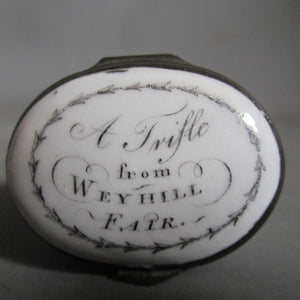 A Trifle From Weyhill Fair Green Enamel Patch Box Antique Georgian c1840