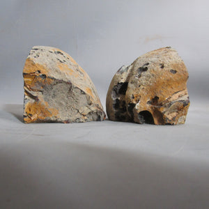 Agate Cut And Polished Geode Bookend's Vintage C1970s