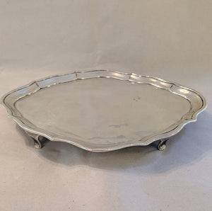 Antique English Sterling Silver Salver Tray by Peter and Ann Bateman London 1797