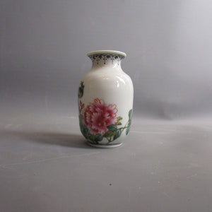 Antique Japanese Bird On Blossom Painted Porcelain Spill Flower Bud Vase Antique Victorian c1890