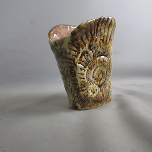 Artisan Made Studio Pottery Fossil Vase Vintage c1980