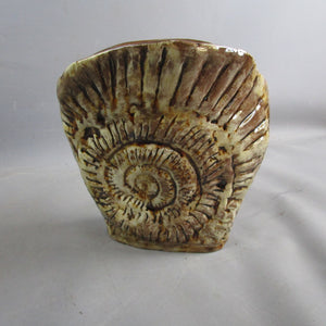 Artisan Made Studio Pottery Fossil Vase Vintage c1980