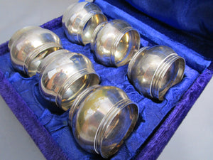 Boxed Silver Plate Napkin Rings Vintage c1970