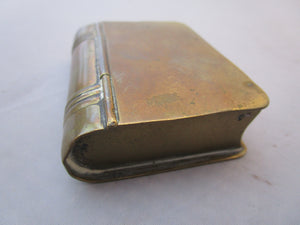 Brass Book Snuff Box Antique Victorian c1900