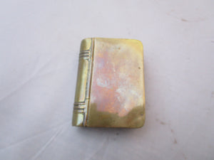 Brass Book Snuff Box Antique Victorian c1900