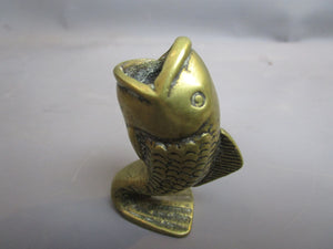 Brass Fish Match Holder Vesta Case Vintage Mid Century c1950