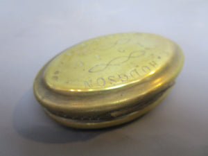 Brass Miners Snuff Box Antique Edwardian Workington 1910