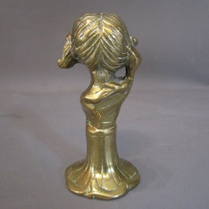 Bronze Female Bust Figure Antique Art Nouveau c1910