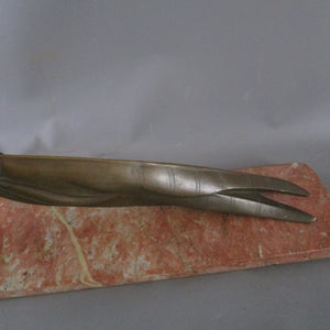 Bronze Golden Pheasant On Marble Base Vintage Art Deco style c1980