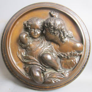 Bronze Plaque The Calmady Children E.W Wyon After Sir T. Lawrence Antique c1848