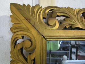 Carved Gilt Wood Cushion Mirror Antique Victorian c1900