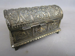 Cast Brass Dome Top Jewellery Casket Antique Victorian c1890