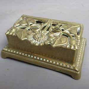 Cast Brass Stamp Box Antique Art Nouveau c1890