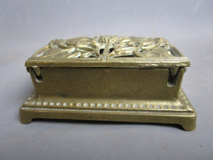 Cast Brass Stamp Box Antique Art Nouveau c1890