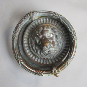 Cast Bronze Lions Head Door Knocker Antique Georgian c1820