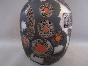 Celtic and Saxon Designed Art Glass Vase Vintage c1960