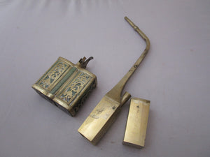 Chinese Brass And Shagreen Opium Waterpipe Antique Qing Dynasty c1900